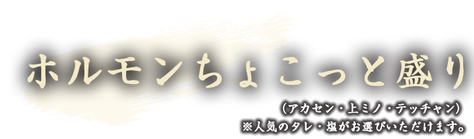 ホルモンちょこっと盛り