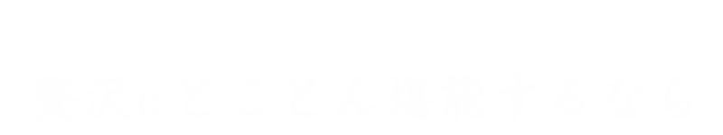 贅沢にとことん堪能